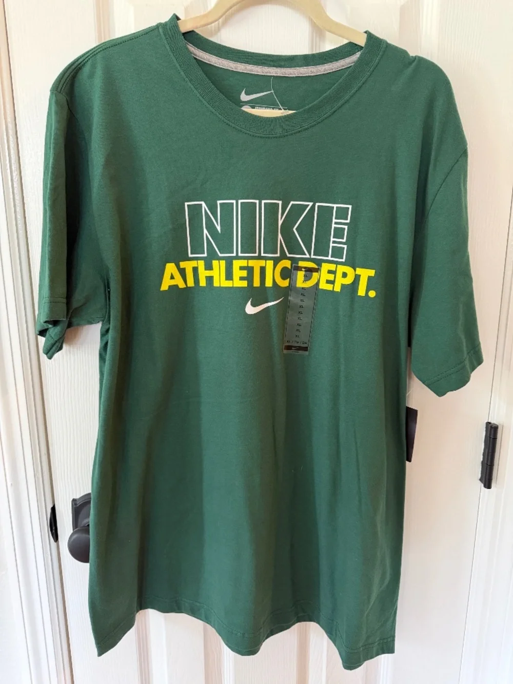 Nike Green and Yellow Athletic Dept. Logo Tee